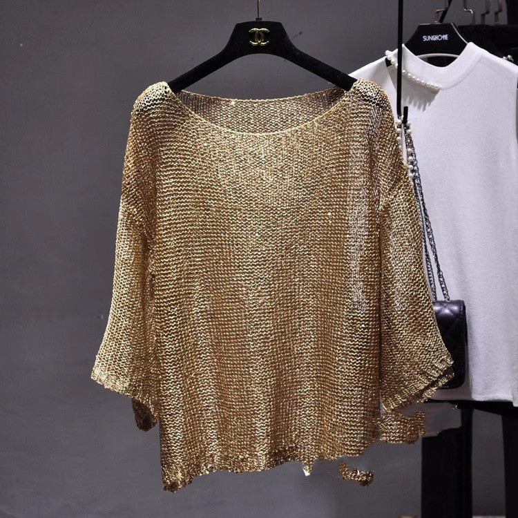 Inclined Sequined Blouse