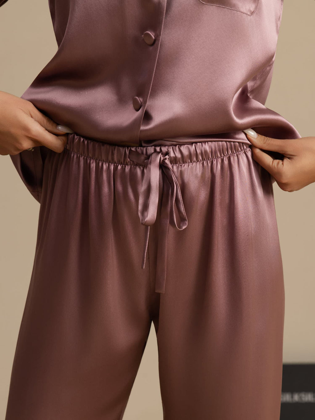 Pijama De Manga Larga De Seda 100% De Morera Para Mujer
