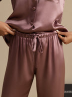Pijama De Manga Larga De Seda 100% De Morera Para Mujer