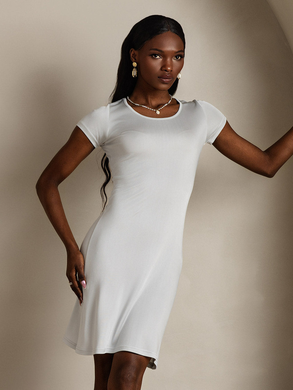 Vestido Camisón Elegante De Jersey De Seda