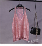 Top de punto con lentejuelas