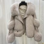Chaqueta de piel y cuero de lujo