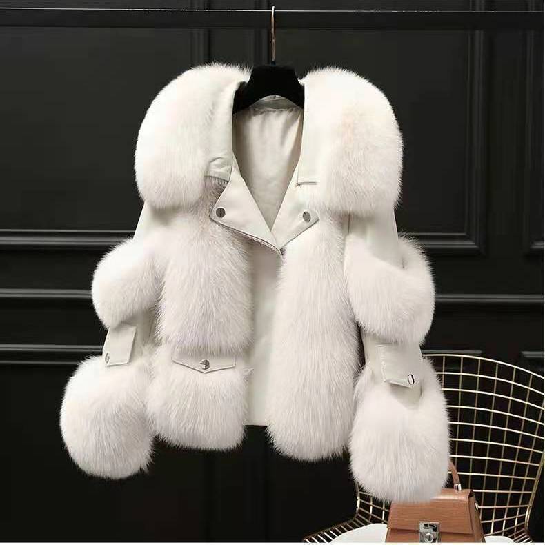 Chaqueta de piel y cuero de lujo