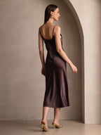 Vestido Largo de Seda Pura con Tirantes Finos