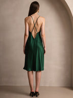 Vestido Largo de Seda Pura Sexy con Espalda Cruzada