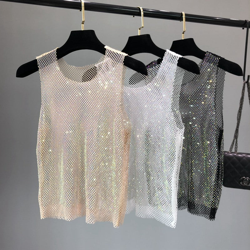 Camiseta sin mangas brillante
