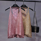 Top de punto con lentejuelas