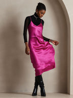 Vestido Largo de Seda Pura con Tirantes Finos