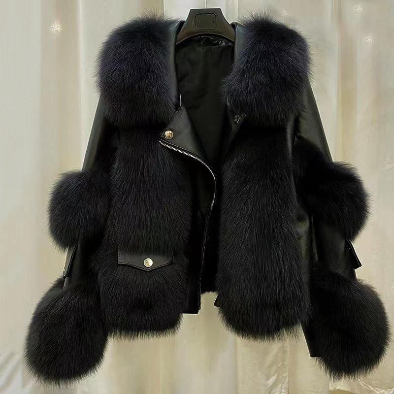 Chaqueta de piel y cuero de lujo