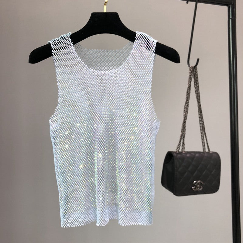 Camiseta sin mangas brillante