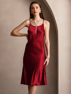 Vestido Largo de Seda Pura Sexy con Espalda Cruzada