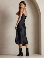 Vestido Largo de Seda Pura con Tirantes Finos