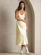 Vestido Largo de Seda Pura con Tirantes Finos
