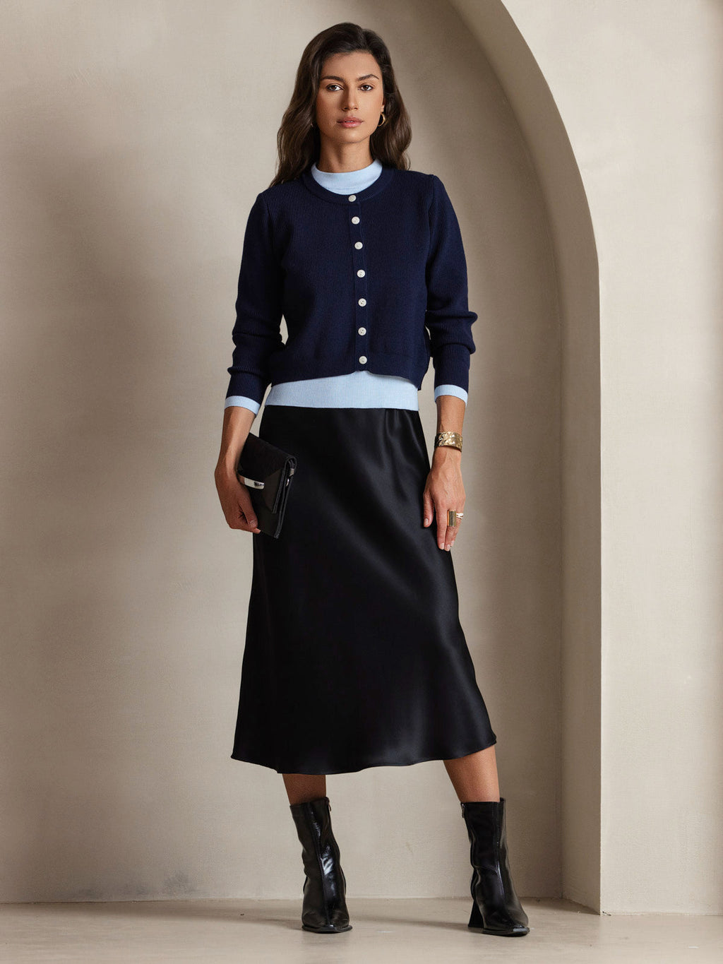 Vestido Largo de Seda Pura con Tirantes Finos