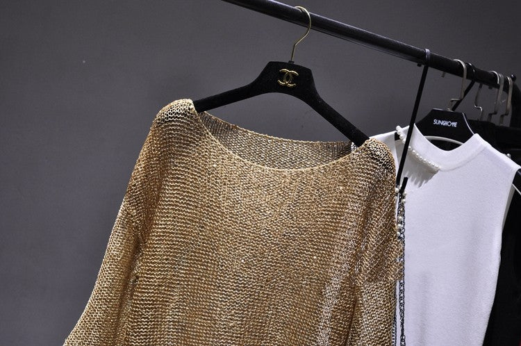 Inclined Sequined Blouse