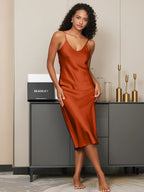 Vestido Largo de Seda Pura con Tirantes Finos