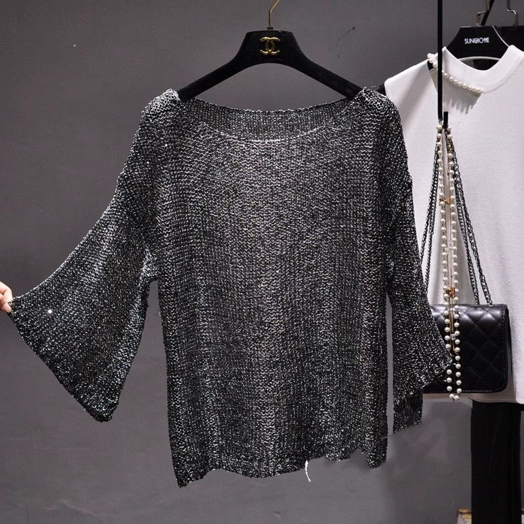 Inclined Sequined Blouse