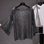 Inclined Sequined Blouse