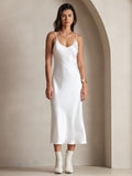 Vestido Largo de Seda Pura con Tirantes Finos