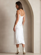 Vestido Largo de Seda Pura con Tirantes Finos