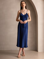 Vestido Largo de Seda Pura con Tirantes Finos