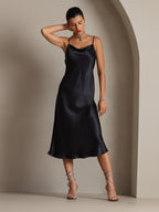 Vestidos Maxi Largos de Seda Pura con Tirantes