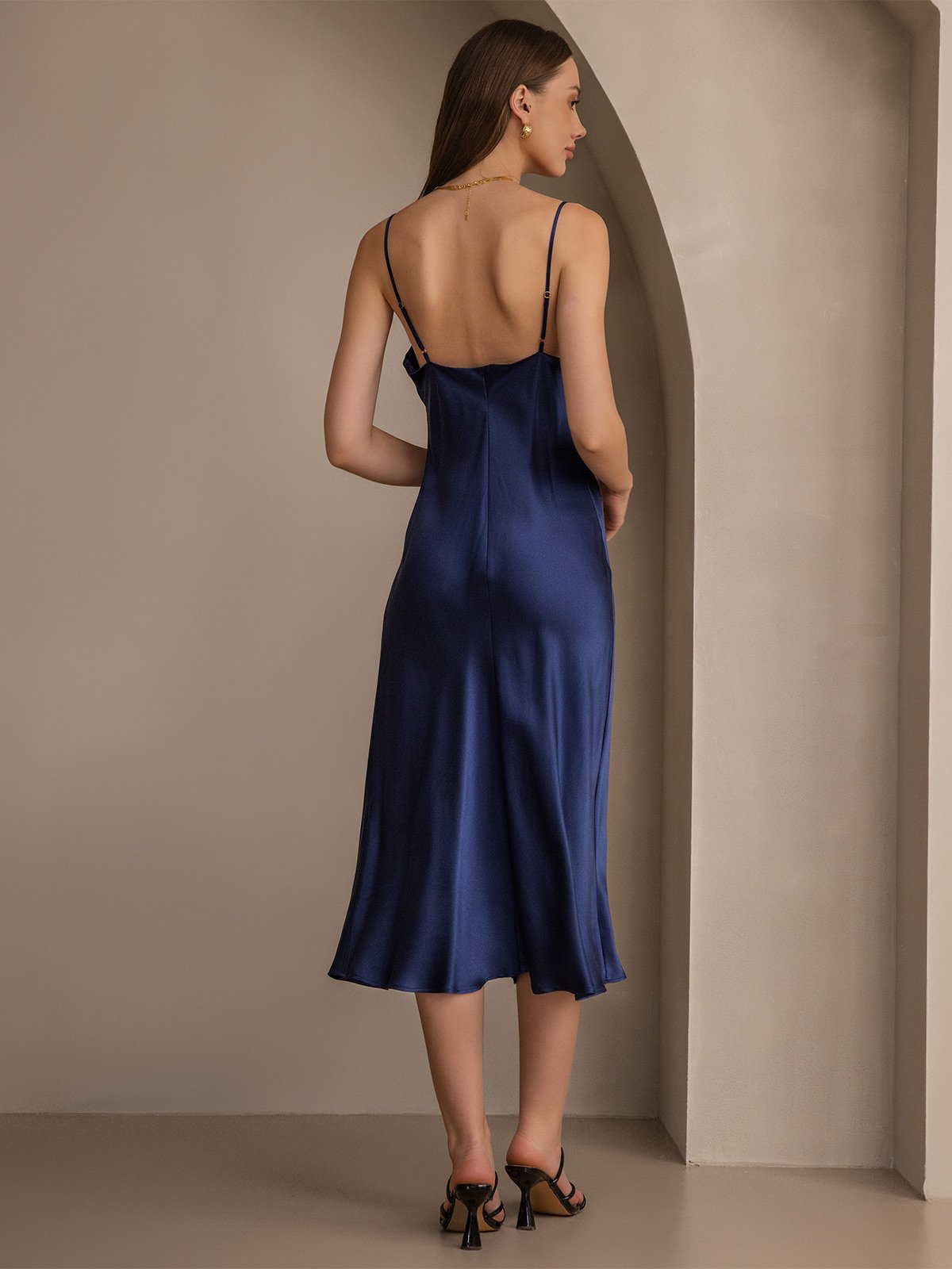 Vestidos Maxi Largos de Seda Pura con Tirantes