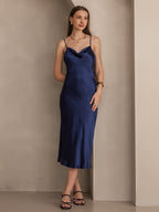 Vestidos Maxi Largos de Seda Pura con Tirantes