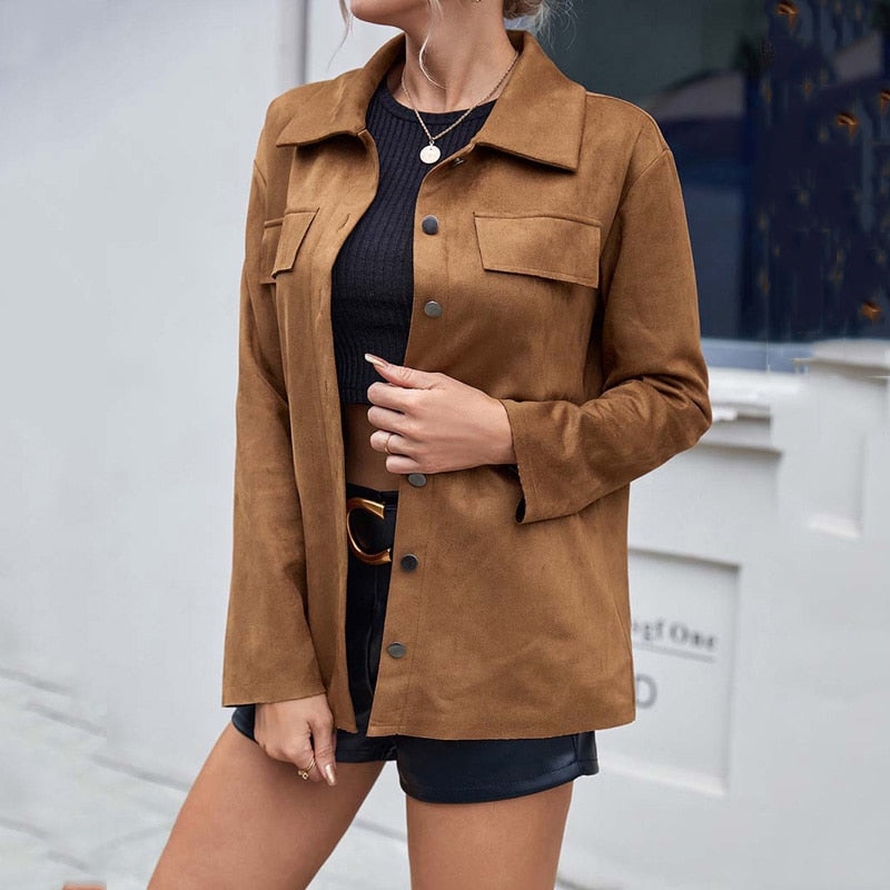Chaqueta tipo sobre de ante
