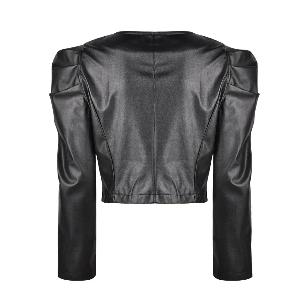 Chaqueta de cuero negra