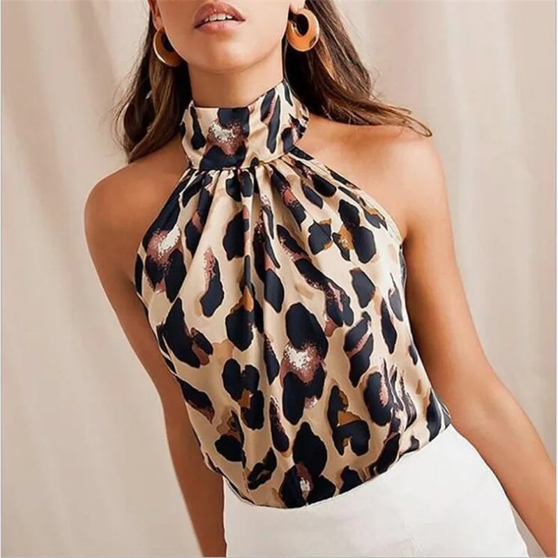 Camiseta sin mangas con cuello halter