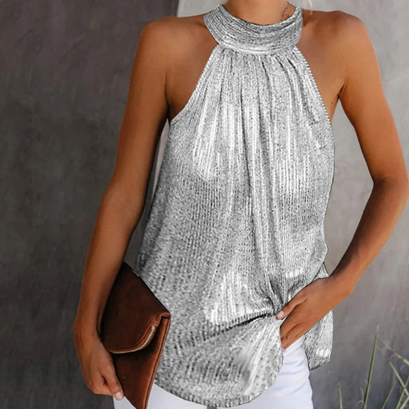 Camiseta sin mangas con cuello halter