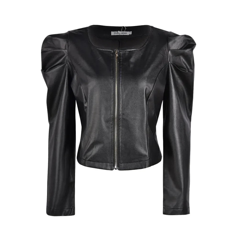 Chaqueta de cuero negra