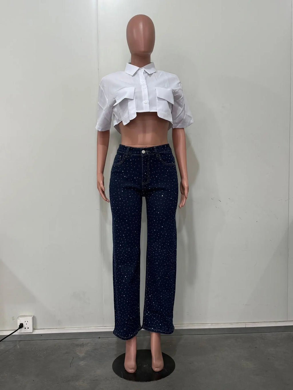 Vaqueros Rhinestone Denim