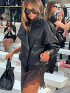 Chaqueta de cuero negro