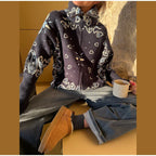 Cárdigan con cremallera y estampado jacquard