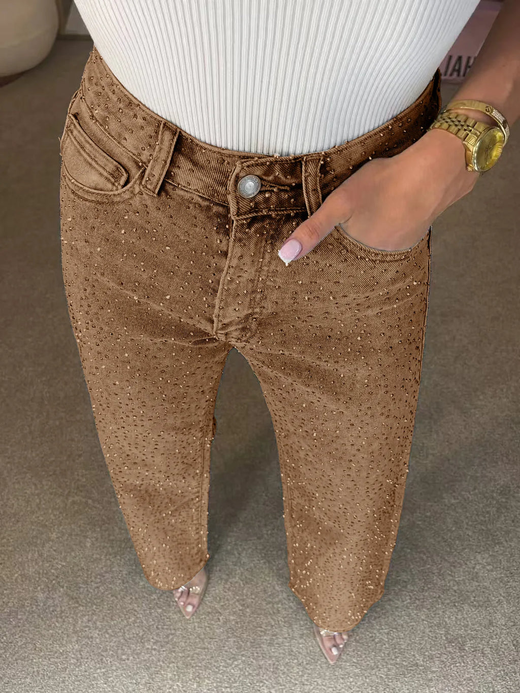 Vaqueros Rhinestone Denim