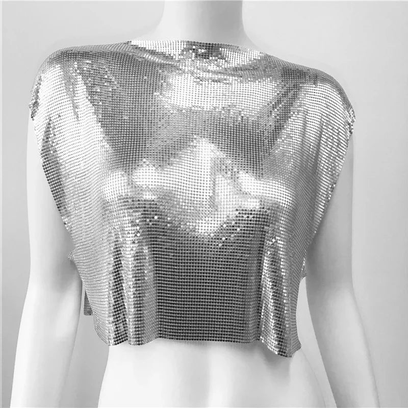 Camiseta sin mangas con pedrería