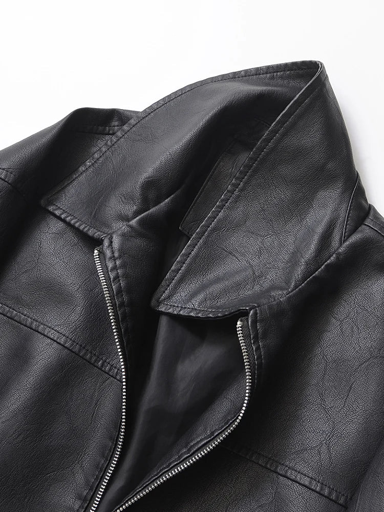 Chaqueta de cuero Retro Moto