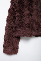 Chaqueta con cuello redondo y textura