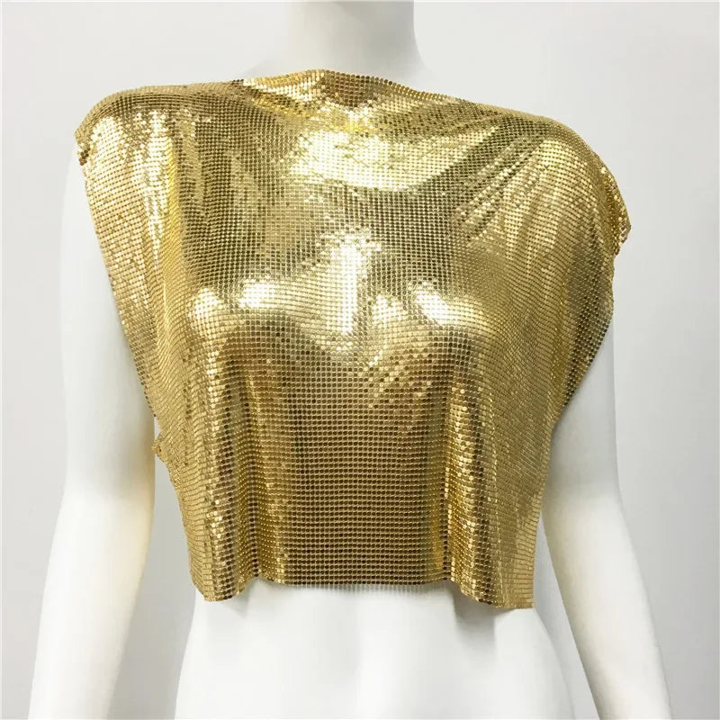Camiseta sin mangas con pedrería