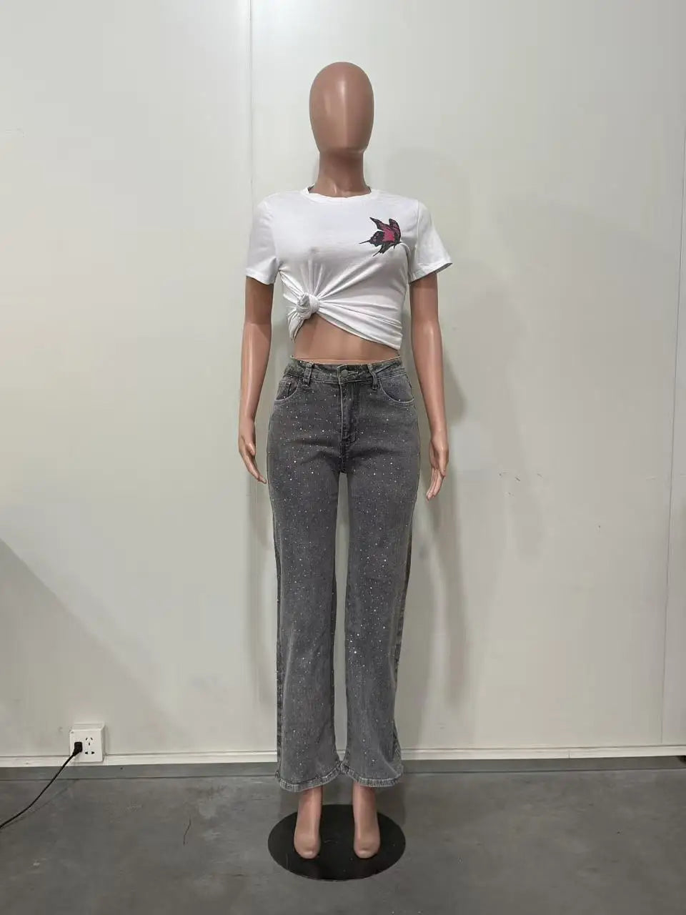 Vaqueros Rhinestone Denim