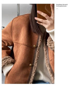 Chaqueta corta de piel sintética