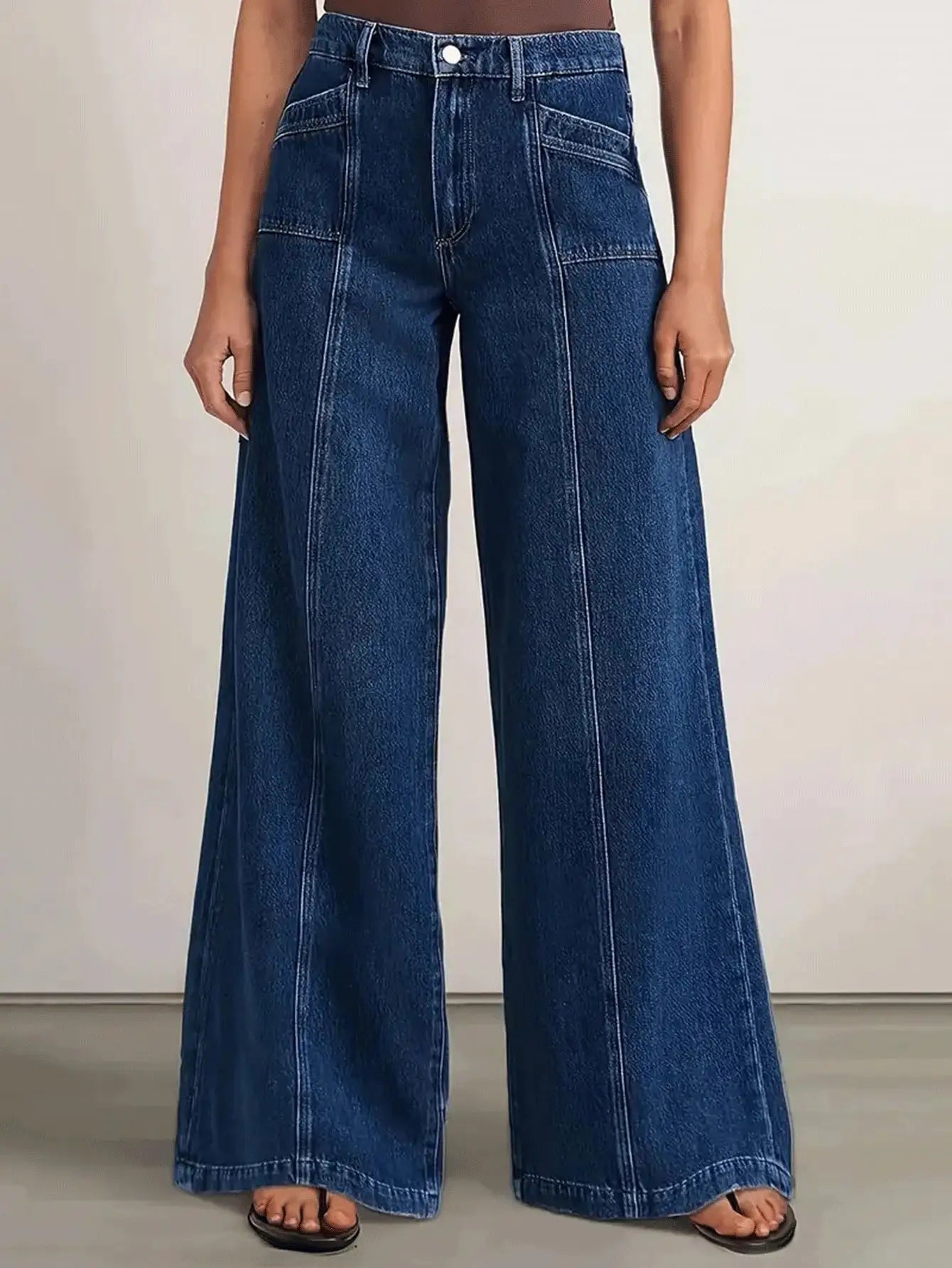 Vaqueros Deep Blue Wide-Leg
