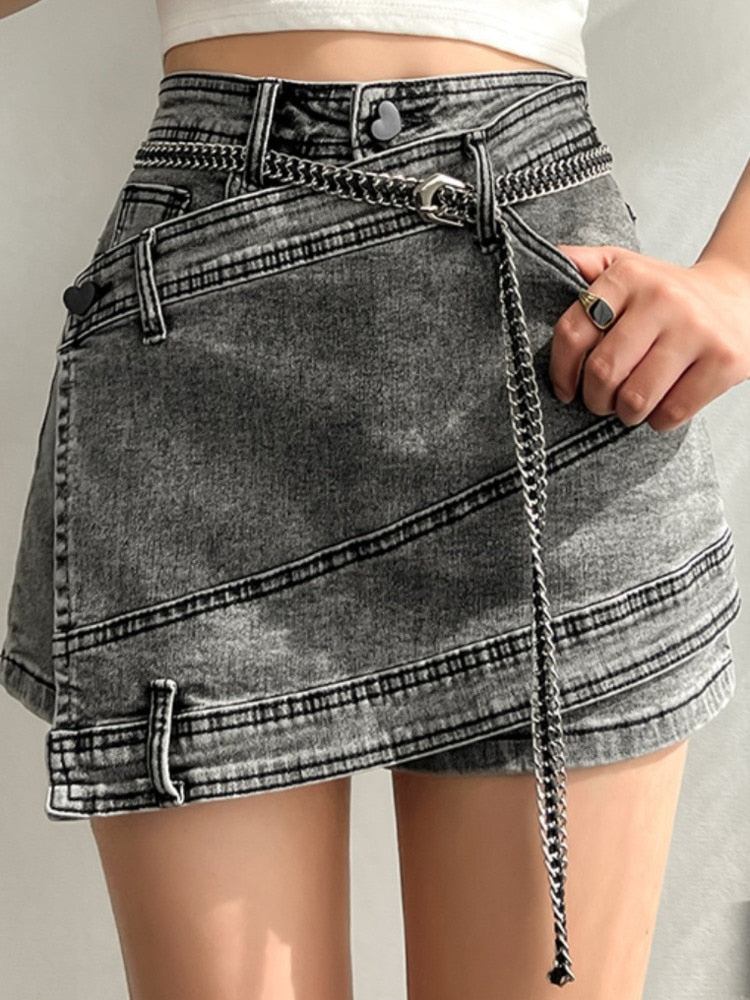 Shorts Denim Spliced