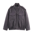 Chaqueta de ante con cremallera de lujo