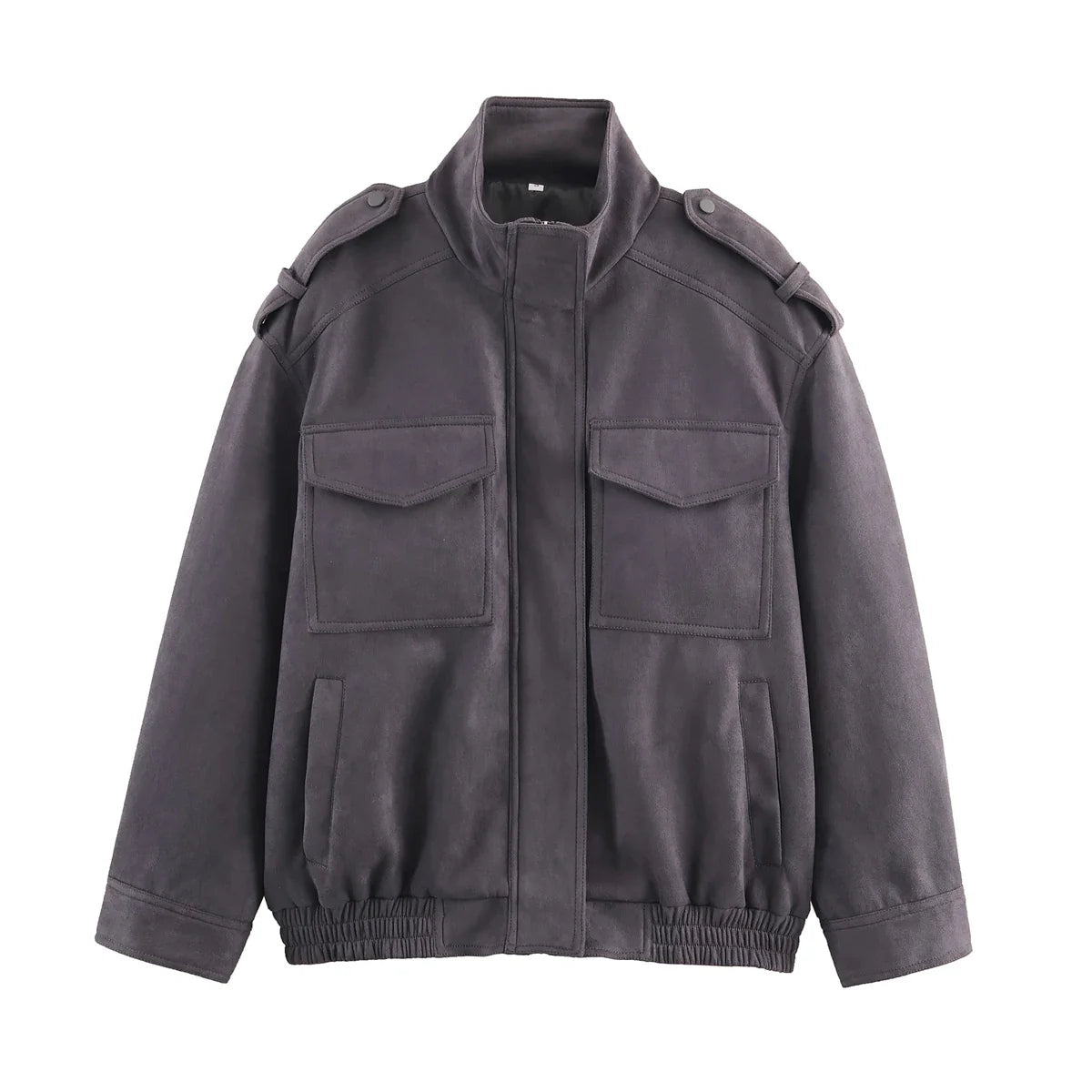 Chaqueta de ante con cremallera de lujo