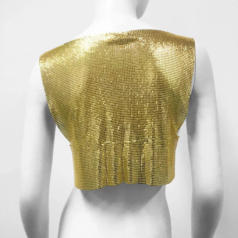 Camiseta sin mangas con pedrería