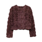 Chaqueta con cuello redondo y textura