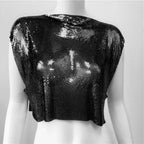 Camiseta sin mangas con pedrería